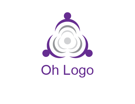people icons in a triangle or circle with an exaggerated concentric inside