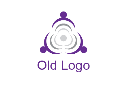 people icons in a triangle or circle with an exaggerated concentric inside