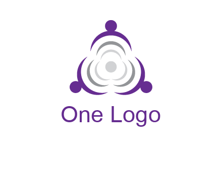 people icons in a triangle or circle with an exaggerated concentric inside