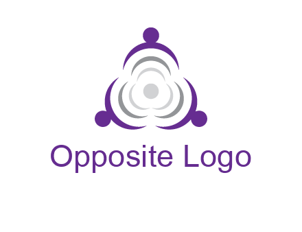 people icons in a triangle or circle with an exaggerated concentric inside
