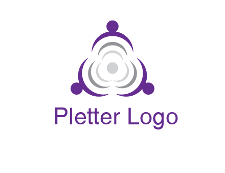 people icons in a triangle or circle with an exaggerated concentric inside