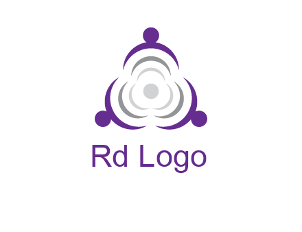 people icons in a triangle or circle with an exaggerated concentric inside