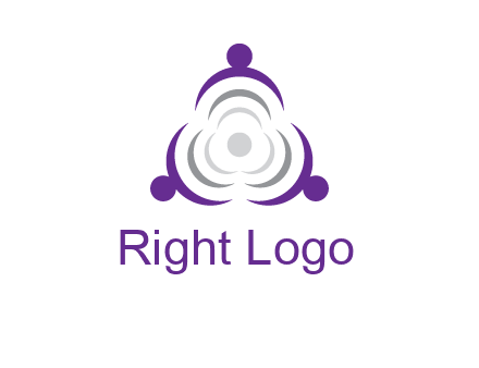 people icons in a triangle or circle with an exaggerated concentric inside