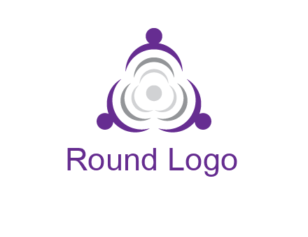 people icons in a triangle or circle with an exaggerated concentric inside