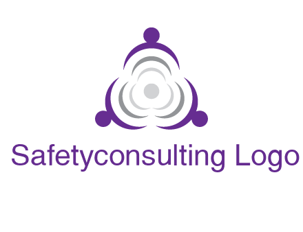 people icons in a triangle or circle with an exaggerated concentric inside