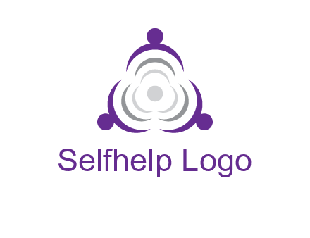 people icons in a triangle or circle with an exaggerated concentric inside