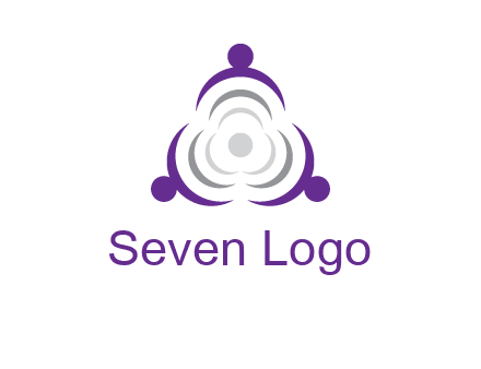 people icons in a triangle or circle with an exaggerated concentric inside