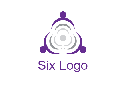 people icons in a triangle or circle with an exaggerated concentric inside