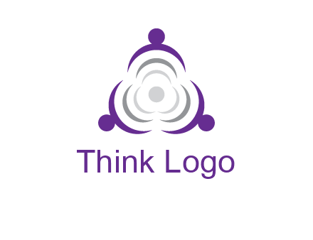 people icons in a triangle or circle with an exaggerated concentric inside