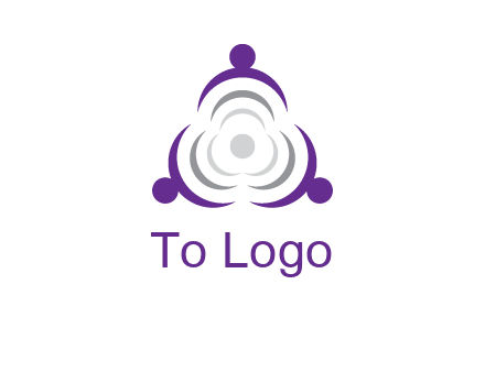 people icons in a triangle or circle with an exaggerated concentric inside