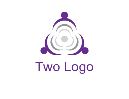 people icons in a triangle or circle with an exaggerated concentric inside