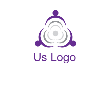 people icons in a triangle or circle with an exaggerated concentric inside