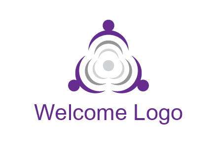 people icons in a triangle or circle with an exaggerated concentric inside