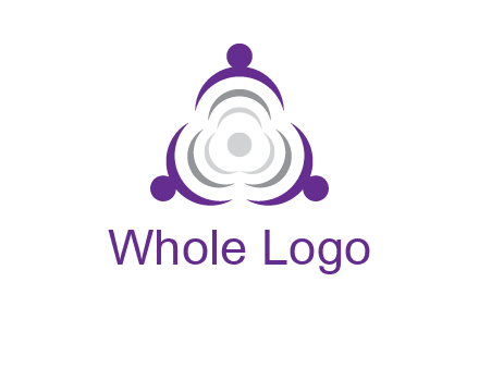 people icons in a triangle or circle with an exaggerated concentric inside