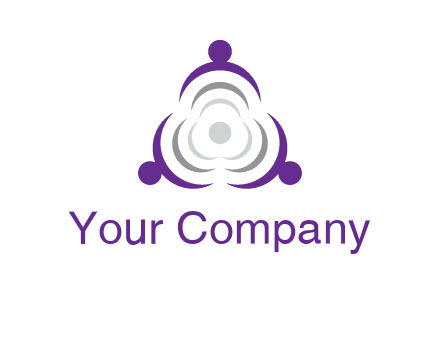 people icons in a triangle or circle with an exaggerated concentric inside