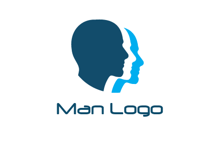 shadows of a man's profile logo