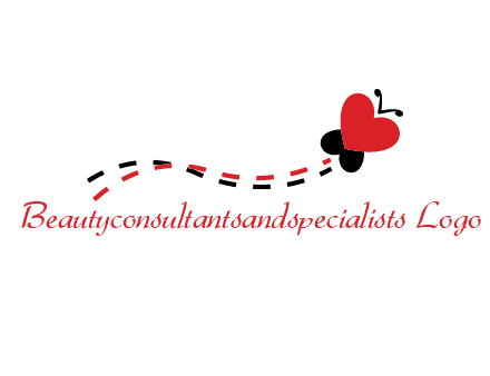 spreading love logo with a heart shaped butterfly flying