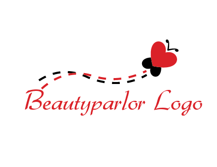 spreading love logo with a heart shaped butterfly flying