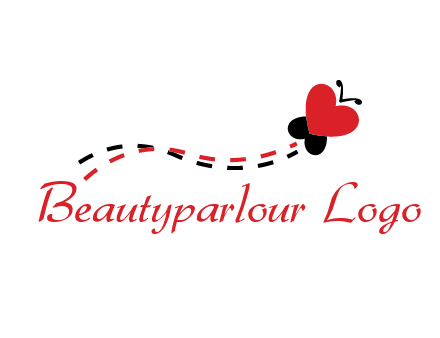 spreading love logo with a heart shaped butterfly flying