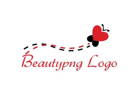 spreading love logo with a heart shaped butterfly flying