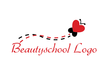 spreading love logo with a heart shaped butterfly flying