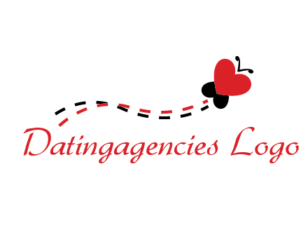 spreading love logo with a heart shaped butterfly flying
