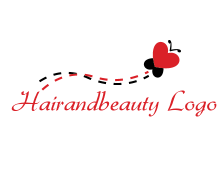 spreading love logo with a heart shaped butterfly flying