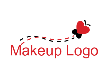 spreading love logo with a heart shaped butterfly flying