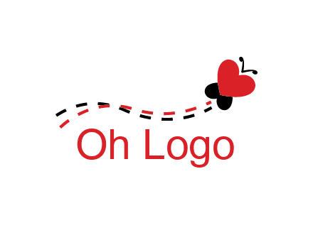 spreading love logo with a heart shaped butterfly flying