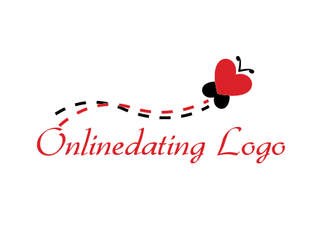 spreading love logo with a heart shaped butterfly flying
