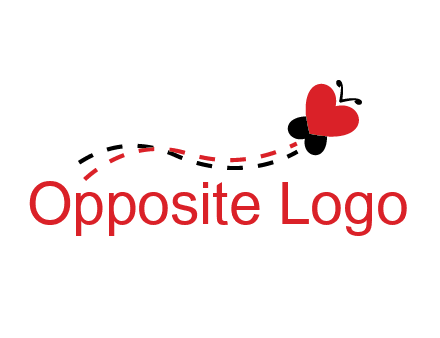 spreading love logo with a heart shaped butterfly flying