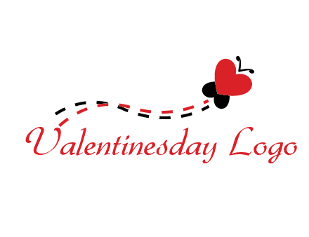 spreading love logo with a heart shaped butterfly flying