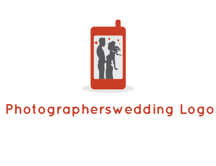 online dating site logo with the image of a couple with hearts inside a phone