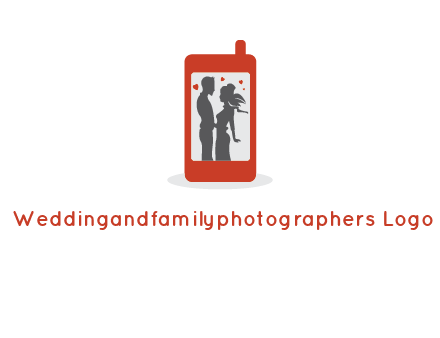 online dating site logo with the image of a couple with hearts inside a phone