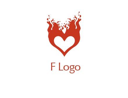 flames on a heart logo