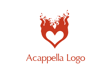 flames on a heart logo