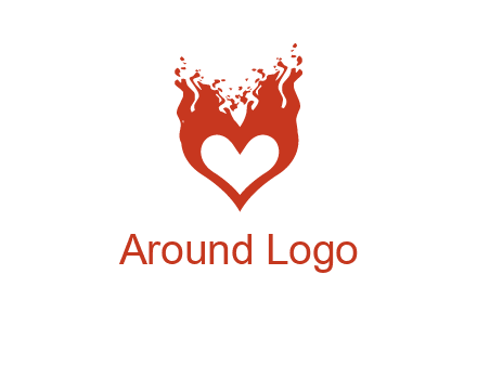 flames on a heart logo