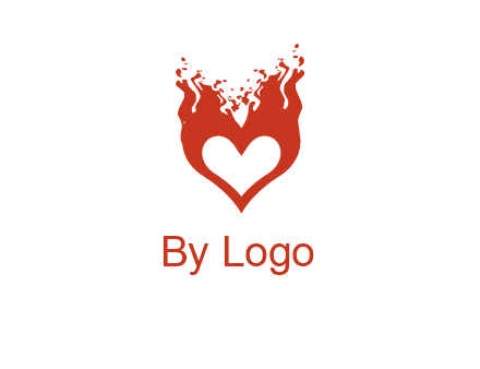 flames on a heart logo