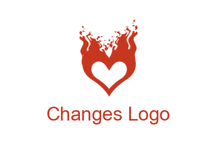 flames on a heart logo