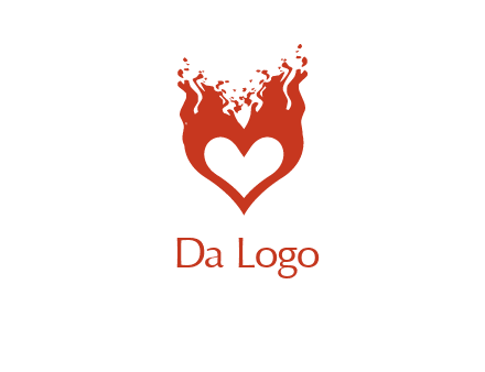 flames on a heart logo