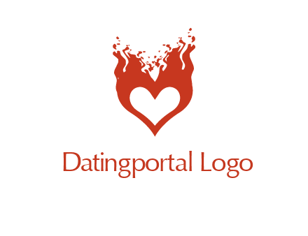 flames on a heart logo