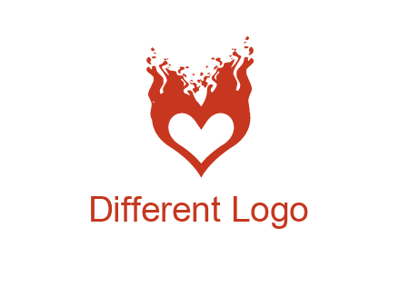 flames on a heart logo
