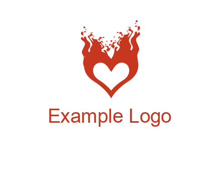 flames on a heart logo