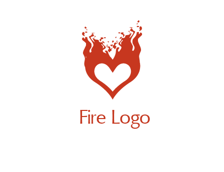 flames on a heart logo