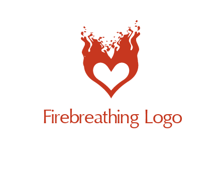 flames on a heart logo