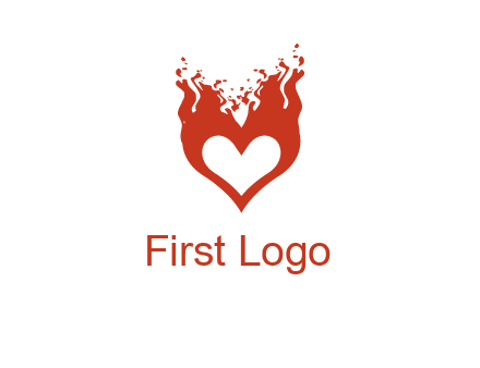 flames on a heart logo