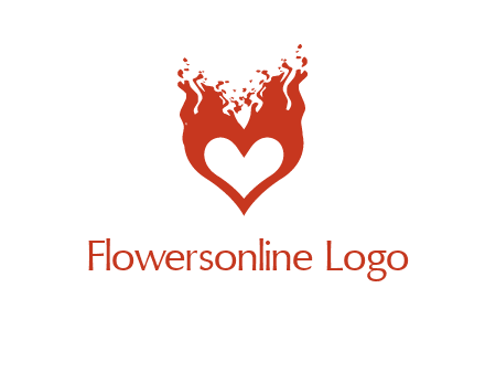 flames on a heart logo