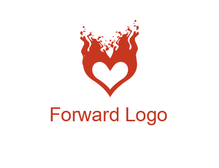 flames on a heart logo