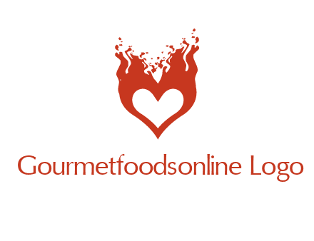 flames on a heart logo
