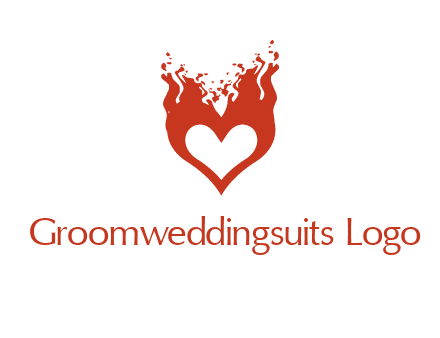 flames on a heart logo